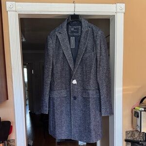 Men's Herringbone Gray Trench Coat